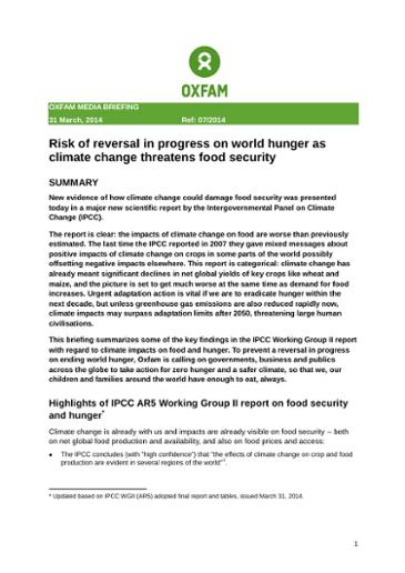 The Impact of Climate Change on Global Food Security